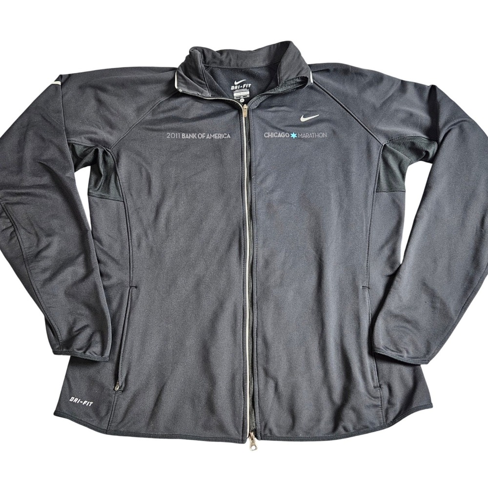 Chicago Marathon‎ 2011 XL Black Nike Dri Fit Jacket Active Running Performance